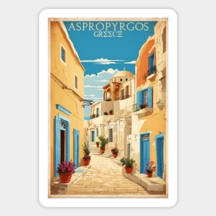 Aspropyrgos Greece Vintage Tourism Travel Magnet